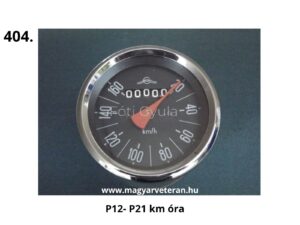 P12–P21 kilométeróra motorkerékpárhoz, fekete számlapos veterán mechanikus sebességmérő műszer `
