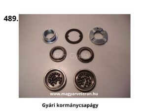 Gyári Pannónia kormánycsapágy készlet golyóskosarakkal és rögzítőelemekkel, veterán motorhoz