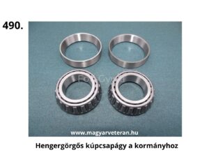 Pannónia kormányhoz való hengergörgős kúpcsapágy készlet perselyekkel, precíz kormányzáshoz veterán motoron