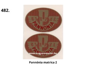 Csepel Pannónia ovál matrica pár piros színben, veterán Pannónia motorkerékpárhoz