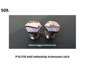 P10 és P20 típusú Pannónia első teleszkóp krómozott záró anya pár, veterán motorkerékpár futómű alkatrész