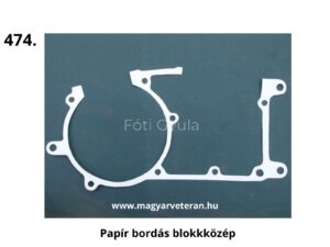 Papír bordás blokk közép tömítés Pannónia motorhoz, veterán motorkerékpár blokk középtömítés