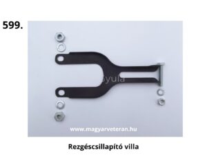 Rezgéscsillapító villa rögzítőcsavarokkal és alátétekkel Pannónia veterán motorkerékpár motorjához, stabil rögzítés és vibrációcsökkentés céljára