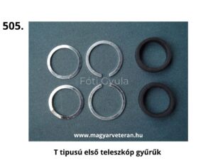 T típusú Pannónia első teleszkóp gyűrű készlet fém és gumigyűrűkkel, veterán első futómű alkatrész