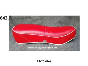 Pannónia T1–T5 veterán ülés piros kivitelben