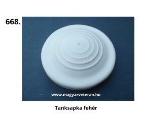 Fehér színű tanksapka klasszikus motorkerékpárokhoz, amely biztos zárást és esztétikus megjelenést nyújt az üzemanyagtartály számára