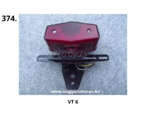 VT 6 hátsó lámpa motorkerékpárhoz, komplett veterán lámpa rögzítőkonzollal