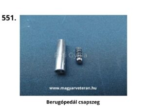 Pannónia motorkerékpár berúgópedál csapszeg és rugó készlet, indítókar rögzítő alkatrész veterán motor felújításhoz, eredeti kivitel