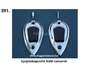 Gyújtáskapcsoló fedél csavarok motorkerékpárhoz, krómozott veterán rögzítő alkatrészek párban