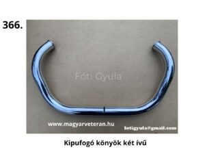 Két ívű kipufogó könyök motorkerékpárhoz, krómozott veterán kipufogó alkatrész