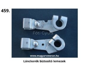 Pannónia motorkerékpár lánckerékhez való biztosító karok, fém kivitelben, felülnézetből ``
