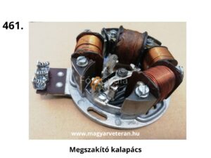 Pannónia motorkerékpár gyújtás megszakító kalapács állórészbe szerelve, tekercsekkel