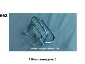 P10 motorkerékpárhoz krómozott csomagtartó, hátsó tartókonzol túrázáshoz és csomagrögzítéshez, veterán kivitelben