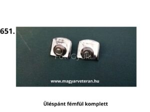 Veterán motorkerékpár üléshez való komplett üléspánt fémfül pár, krómozott kivitelben, rögzítő elemmel