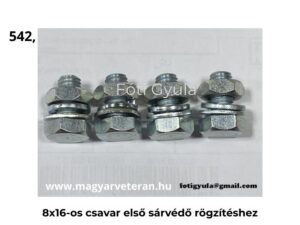 8x16-os rögzítőcsavar első sárvédőhöz veterán motorkerékpárhoz, csavar anya és alátét készlet