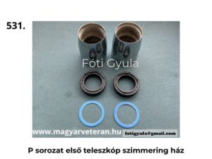 P sorozat első teleszkóp szimmering ház készlet veterán motorkerékpárhoz, krómozott házak szimmeringekkel és tömítőgyűrűkkel