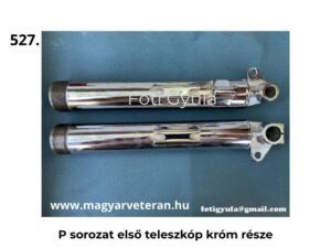 Pannónia P sorozat első teleszkóp krómozott alsó elemek, páros kivitelben, felülnézetből