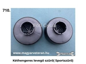 Kéthengeres levegőszűrő sportszűrő hátsó nézetben veterán motorkerékpárhoz, motor légszűrő pár