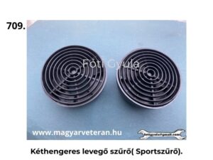 Kéthengeres levegőszűrő sportszűrő veterán motorkerékpárhoz, motor légszűrő pár fekete kivitelben