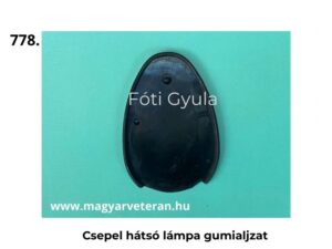Csepel hátsó lámpa gumialjzat fekete színben, veterán Csepel motorkerékpár hátsó lámpájához
