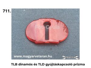 Pannonia TLB és TLD dinamós modellek gyújtáskapcsoló piros műanyag prizma betétje
