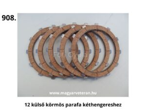 12 darab külső körmös parafa kuplunglamella kéthengeres veterán motorkerékpár kuplungjához