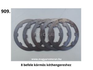 8 darab befelé körmös acél kuplunglamella kéthengeres veterán motorkerékpár kuplungszerkezetéhez