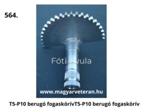 T5–P10 berúgó fogaskerékív tengellyel, veterán motorkerékpár indítómechanizmus alkatrész
