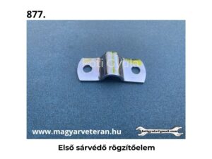 Első sárvédő rögzítőelem krómozott kivitelben veterán motorkerékpárhoz, szürke háttéren fényképezve.