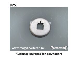 Kuplung kinyomó tengely takaró alumínium kivitelben veterán motorkerékpár alkatrészhez, szürke háttéren fotózva.