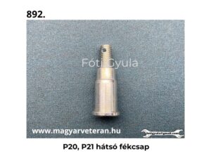 P20, P21 hátsó fékcsap fém kivitelben veterán motorkerékpár fékrendszer alkatrészhez, világoskék háttéren fényképezve.