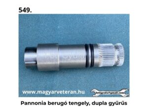 Pannonia berugó tengely dupla gyűrűs kivitelben veterán motorkerékpár alkatrészhez, kék háttéren fotózva.